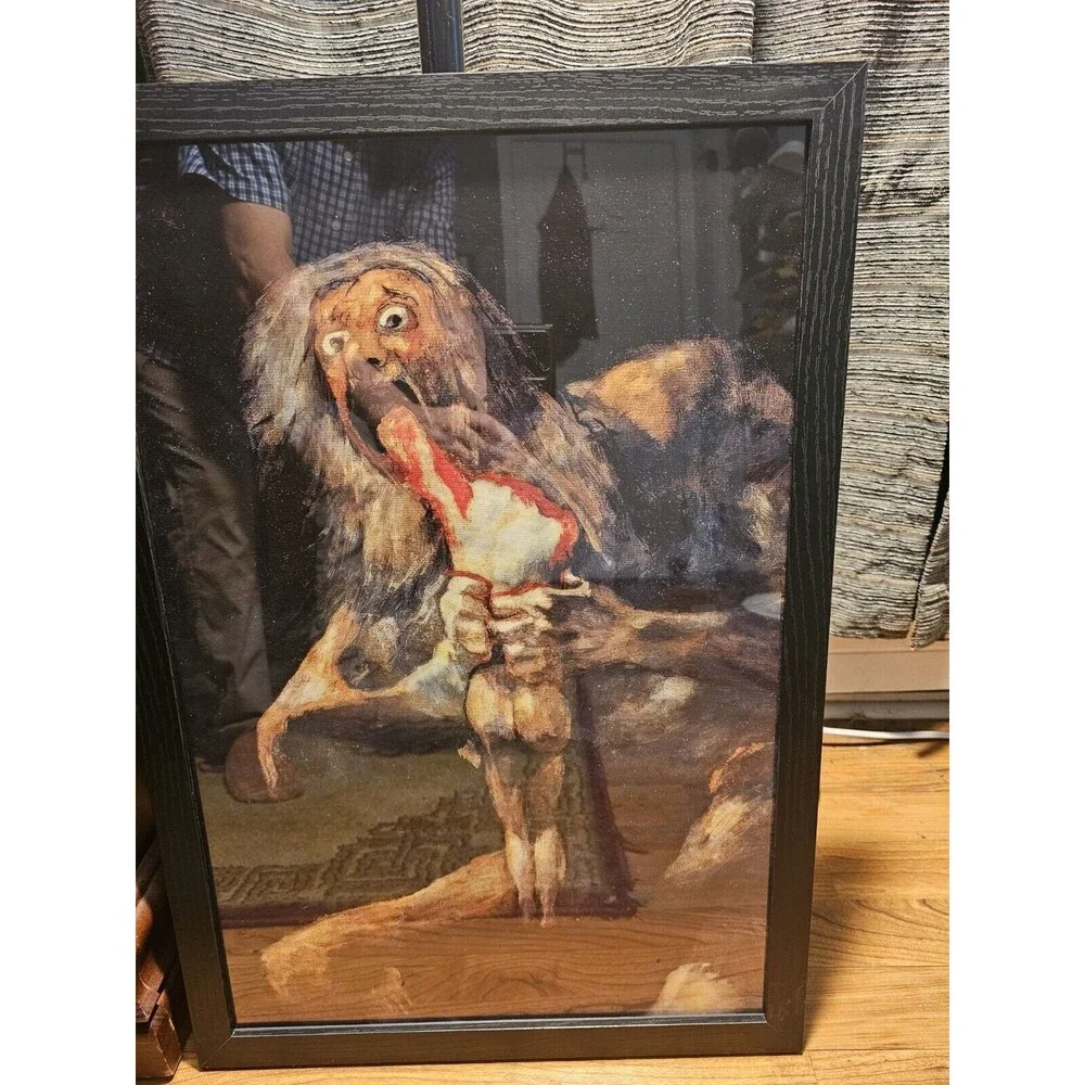 Saturn Devouring His Son Canvas Art Print New Frame 16x24 Wall Art
